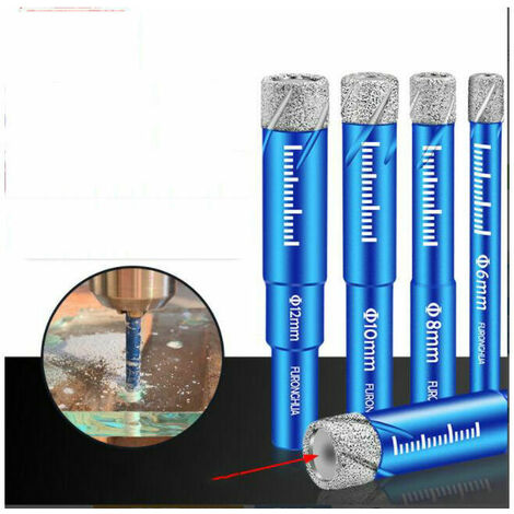 S&R Punte per Trapano Punte diamantate per Piastrelle in Ceramica Gres Porcellanato Piastrelle Vetro Pietra. Set di 4 punte diamantate professionali