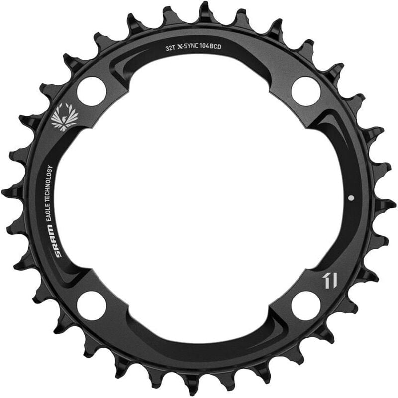 Chain ring x-sync 2 94 bcd alum eagle black light powered emtb (levo sl): black 32T 94BCD - CW8043001 - Sram