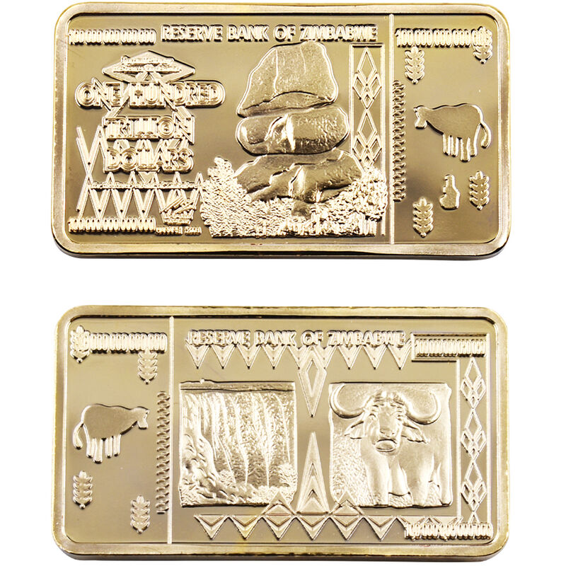 Sri cento trilioni di barra d&39oro placcata oro