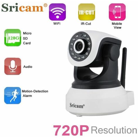 main image of "Sricam 720P Caméra Surveillance IP Securité Maison Moniteur H.264 1.0 Mégapixel Sans Fil Wifi IR-CUT ONVIF CCTV Caméra"