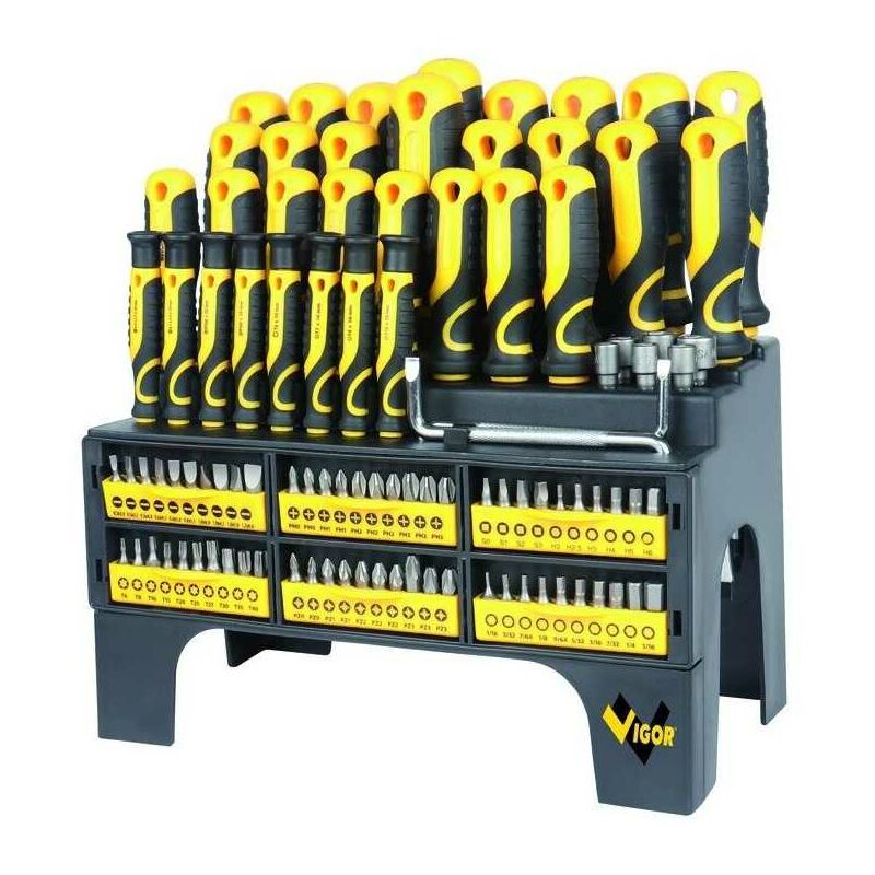 Vigor - Série de tournevis Tournevis et inserts Pièces 100
