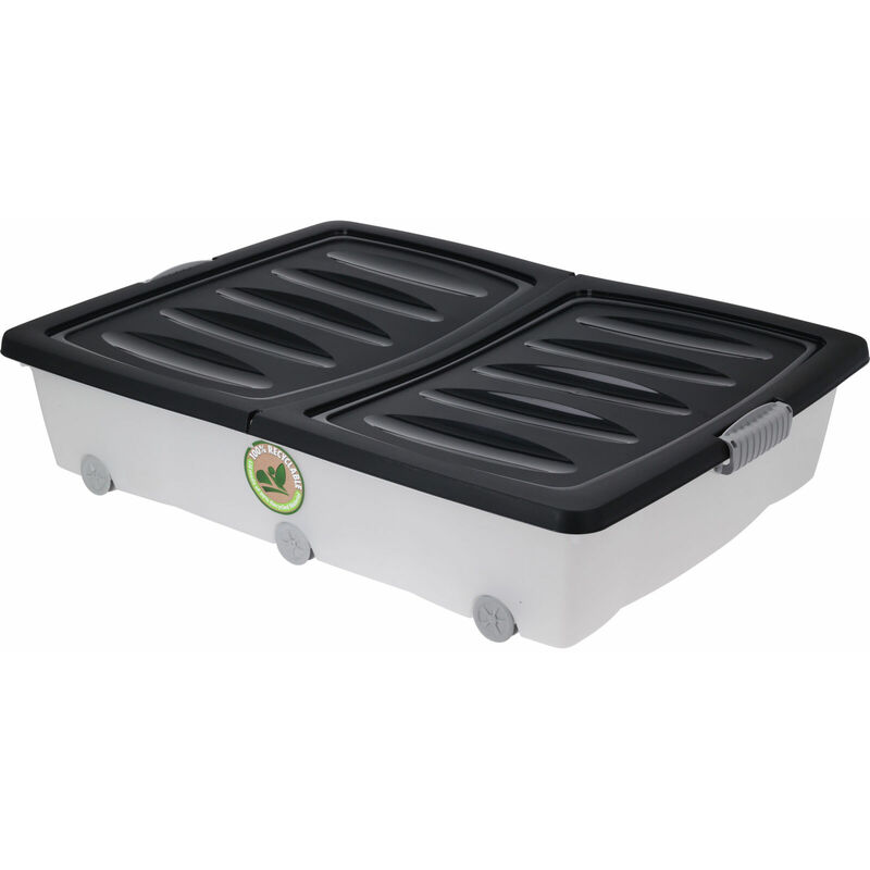 Spetebo - Série en noir : Commode sous le lit xxl 80x60x17 cm (grand / noir)