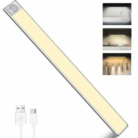 Eclairage LED Cuisine Sous Meuble Rechargeable USB, Batterie de 3600mah  40cm Lampe Placard LED Detecteur de Mouvement Reglette LED Cuisine Sans fil  Bande Lumineuse Capteur de Mouvement pour Armoire : : Luminaires