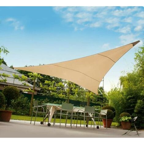 SS-025 Tenda a vela triangolare parasole in poliestere con connettore e corda 3x3x3 mt