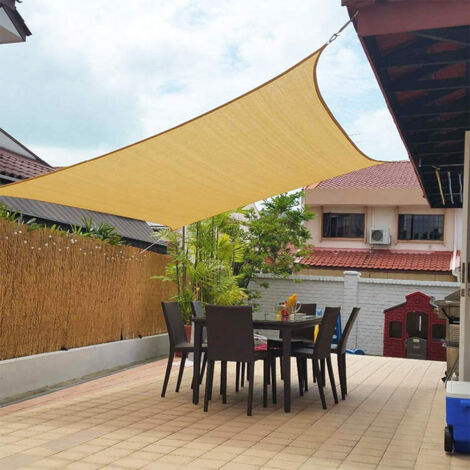 SS-034  Tenda a vela quadrata parasole in poliestere con connettore e corda 5x5 mt