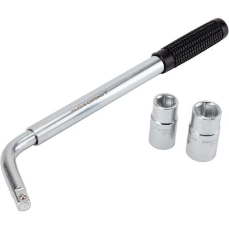 SS5324 Llave de vaso para rueda de coche – Mango extensible – Tamaños de vaso: 17 mm, 19 mm, 21 mm, 23 mm – Compatible con todos los vehículos estándar