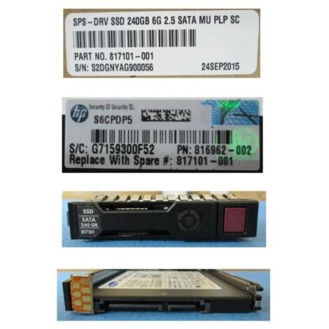 SSD HP Enterprise hot-plug da 240 GB, 2,5"" SFF, 817101-001