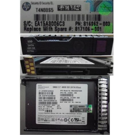 SSD HP Enterprise remplaçable à chaud 480 Go 2,5" SFF, 817106-001