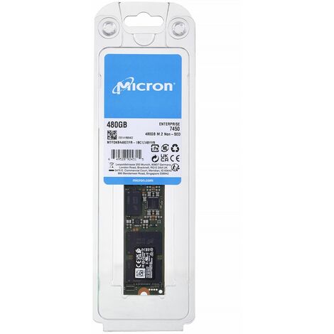 SSD Micron 7450 PRO 480 Go M.2 (22x80) NVMe PCI 4.0 MTFDKBA480TFR-1BC1ZABYYR (DWPD 1)