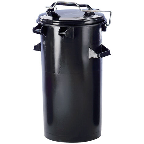 SSI, Poubelle en plastique, avec anse et couvercle, anthracite