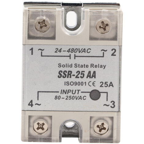 SSR25 AA 25A Modul, Wechselstromsteuerung 80–250 V, Wechselstromausgang 24–480 V, Halbleiterrelais