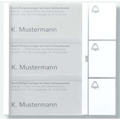 ► SSS Siedle Tasten-Modul TM 612-3-dunkelgrau-glimmer Tasten-Modul mit Namensschildtasche