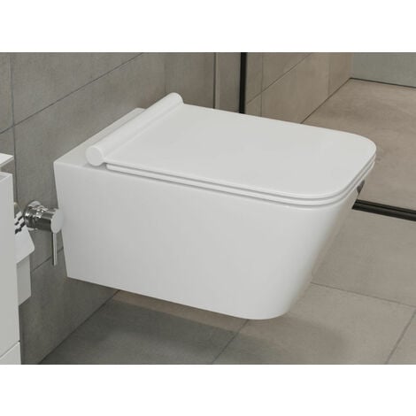 SSWW Dusch-WC WC mit Bidet-Funktion Taharet-WC geschlossener Unterspülrand Manuelle Bedienung Lotus-Effekt Inkl. Softclose WC-Sitz 