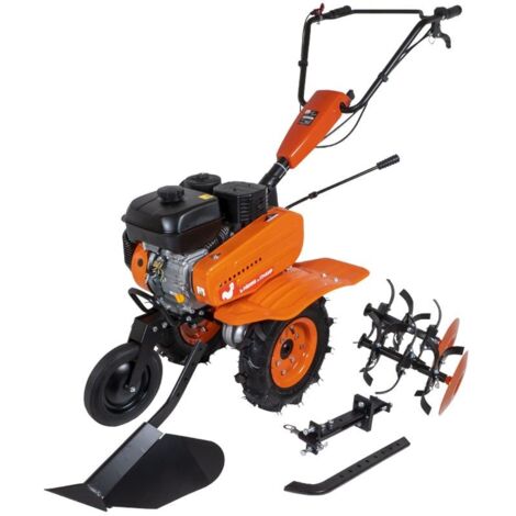 St Pierre Du Champ – Motoculteur thermique 212cc – Moteur essence OHV 4.4kW – Largeur de travail 80 à 110cm – Profondeur 30cm – 6 fraises et butteur inclus