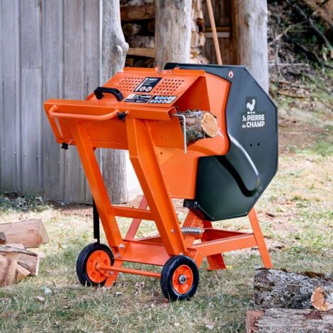 St Pierre Du Champ – Scie à bûches électrique 3000W – Lame carbure Ø505mm – Coupe max 170mm – Interrupteur de sécurité – Roues pour transport facile