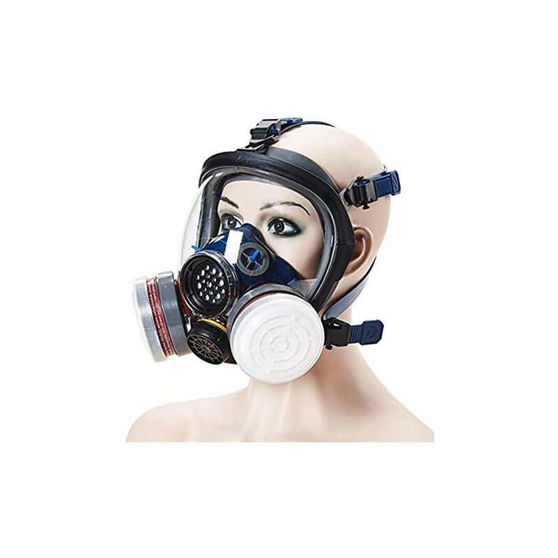 St-s100–3 Full Face Peinture respiratoire gaz Chimique à la poussière Masque de pesticides , Double Filtre à air, Protection des Yeux, Protection