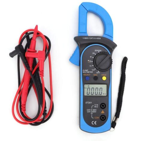 ST2 Pince Multimètre Numérique Automatique DC/AC Pince Multimètre Testeur de Diode de Résistance de Tension (Blue)