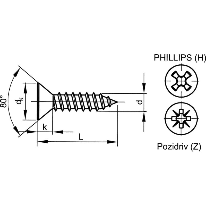 Qualfast ST3.5X13MM Cross Countersunk Tap Screw A2- you get 100