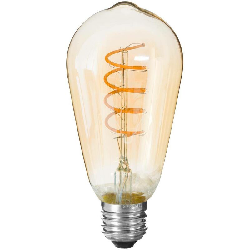 Lampadina led Teardrop ambra attorcigliata, D6,5cm E27 Atmosphera Créateur D'intérieur