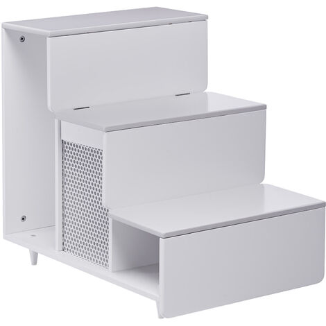 Staart Rampa O Scala In Legno Per Animale Domestico Cane O Gatto Grande Bianco ST-H400024