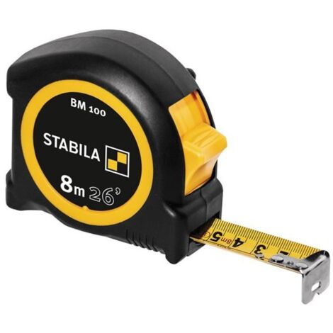 Stabila 19580 BM 100 Compact Pocket Tape 8m/26ft (Width 25mm) STB19580