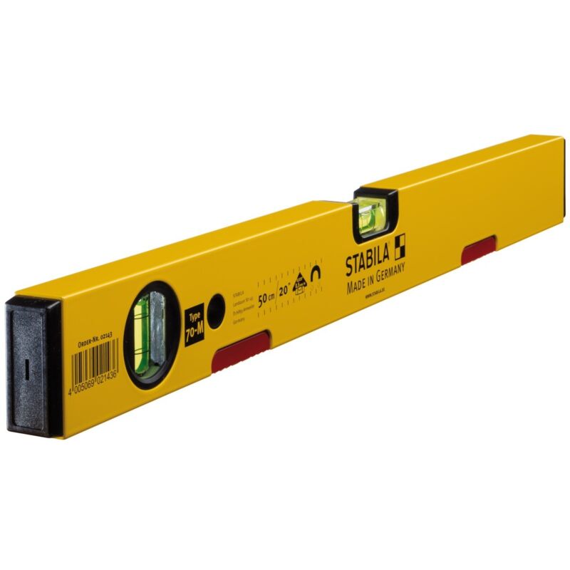 Stabila - Niveau à bulle avec socle magnétique Série 70M de 50 cm