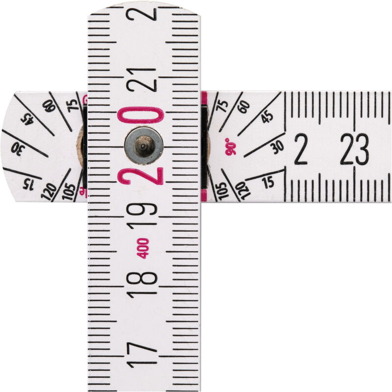 Holz-Gliedermaßstab Type 1407 geo, 2 m, weiß, metrische Skala / Geo-Skalierung - 17927 - Stabila