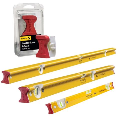 Stabila R-Type 3 Piece 60-180cm Builders Pro Spirit Levels +Replacement Ends