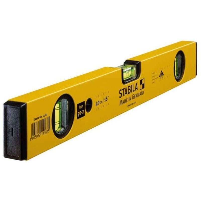 14187 70-2-40 Double Plumb Spirit Level 3 Vial 40cm STB70216 - Stabila