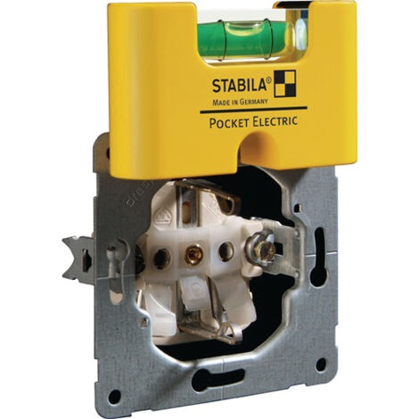 STABILA Wasserwaage Pocket Electric 7 cm Kunststoff gelb ± 1mm/m mit Magnet