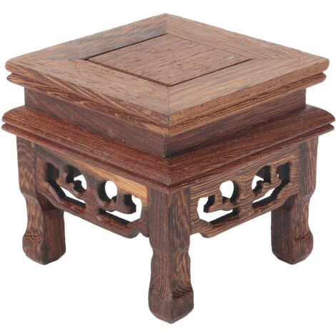 Stabiler, quadratischer Holzsockel im Retro-Stil für Pflanzen, Teekanne oder Schmuck