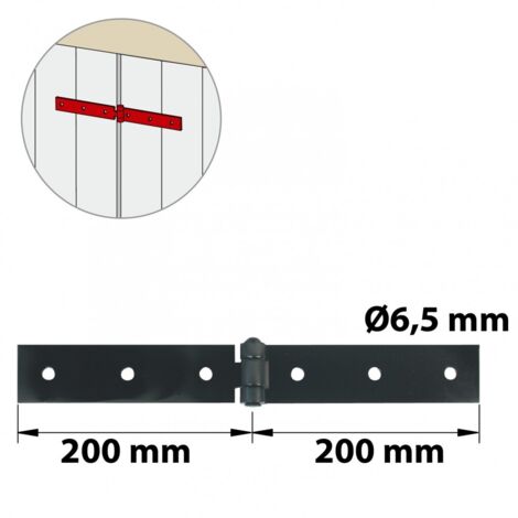 Stabiles Stahlscharnier für Klappläden, L.40 x B.300 mm AFBAT