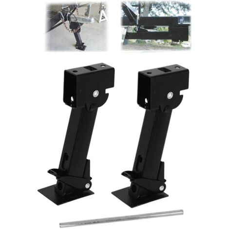 Stabilisateur Bequille Remorque,2 Pièces De Cric Stabilisateur Camping Car En Fer,Support Réglable De 650 Livres,Capacité De Levage De 1 000 Lb,Anti-Rouille,Convient Aux Camping-Cars,Caravanes,Etc.