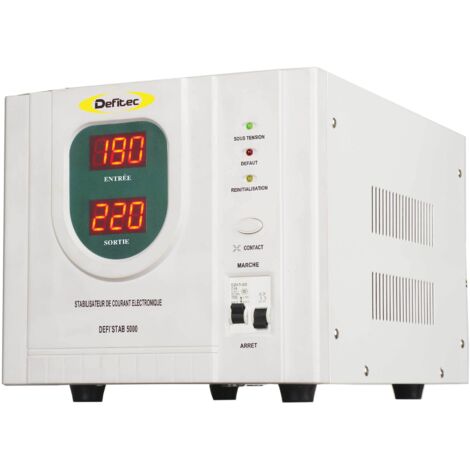 Stabilisateur de courant pour groupe électrogène 5000W – Technologie Inverter – 2 prises 16A avec disjoncteurs – Protection équipements sensibles – Defitec