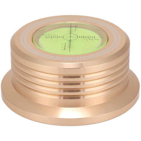 Stabilisateur de Platine Vinyle 50Hz avec Niveau à Bulle et Détection de Vitesse, Poids de Serrage pour Tourne-disques Doré