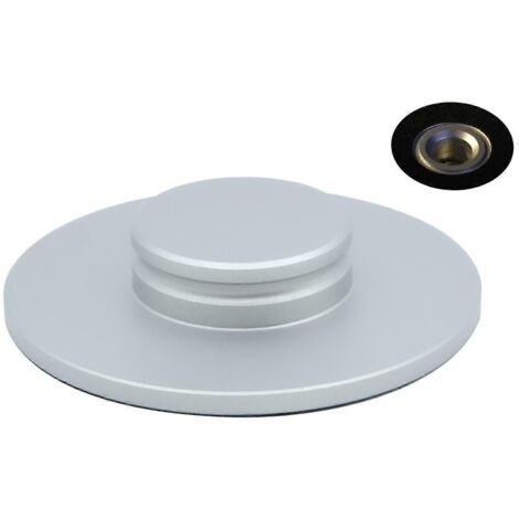 Stabilisateur de platine vinyle à disque métallique, pince d'équilibrage en alliage d'aluminium, grand trou, argent