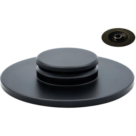 Stabilisateur de platine vinyle avec disque métallique, pince d'équilibrage en alliage d'aluminium, petit trou, noir