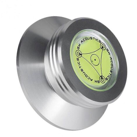 Stabilisateur de platine vinyle avec pince d'équilibrage à disque métallique en alliage d'aluminium et poids pour disque.