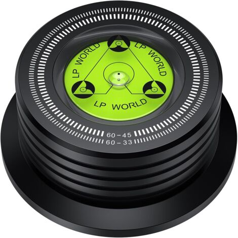 Stabilisateur Vinyle Poids Disque LP Aluminium – Poids Platine Vinyle Anti Vibration avec Niveau à Bulle, Compatible Axe 7mm, Lecture Stable 33 45 TR/Min, Accessoire Audio HiFi