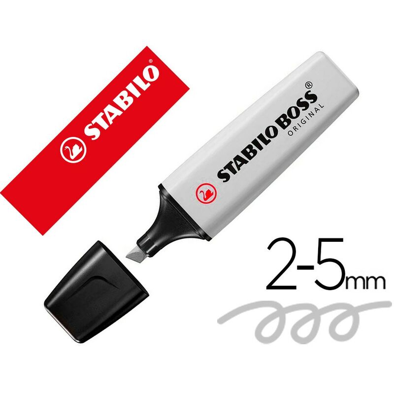 

Stabilo boss marcador fluorescente gris polvoriento -10u-