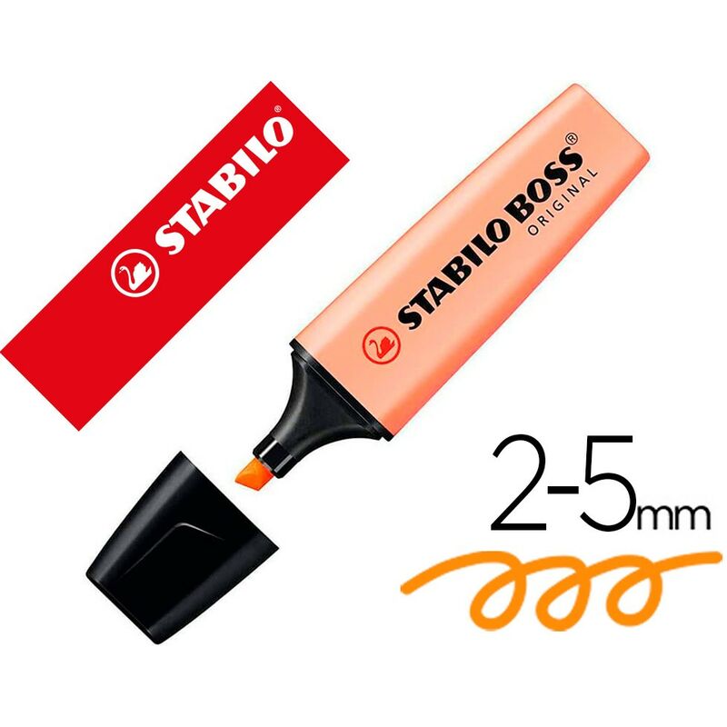 

Stabilo boss marcador fluorescente naranja palido -10u-