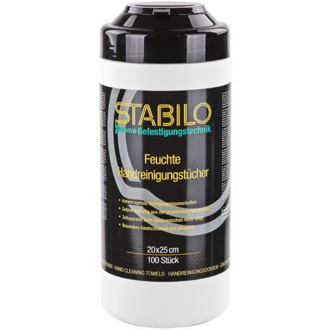Stabilo Feuchte Handreinigungstücher 100 Stück, Reiniger, Handreiniger, Feuchte Tücher