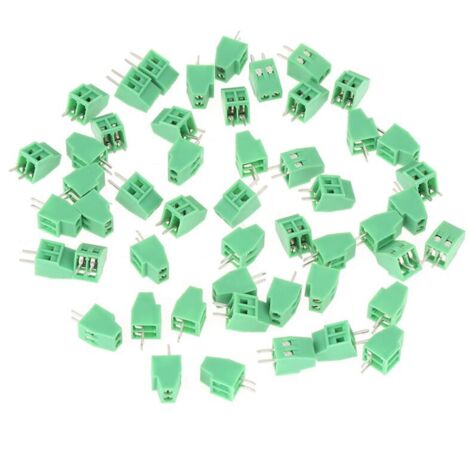 Stable and Reliable Green PCB Screw Terminal Block Universal Connector - 2 Pin Pitch 2.54 mm