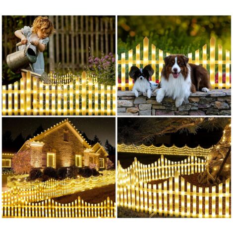 Staccionata Luminosa Steccato Recinsione 2.80MT Solare Natale Componibile Calda