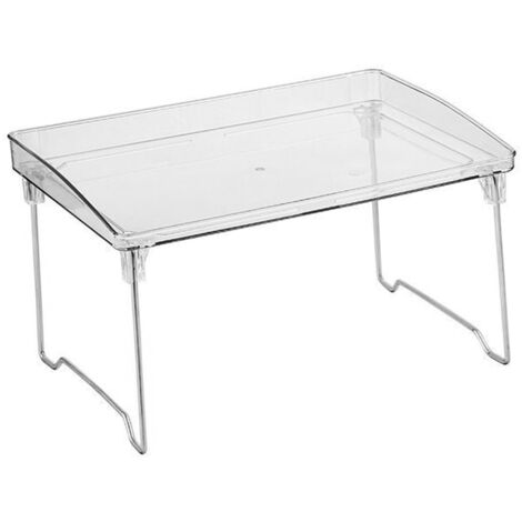 Stackable Clear Organizer Plastic Transparent Tabletop Storage Rack for Makeup Kitchen Tool Stationery One Tier Free Size
