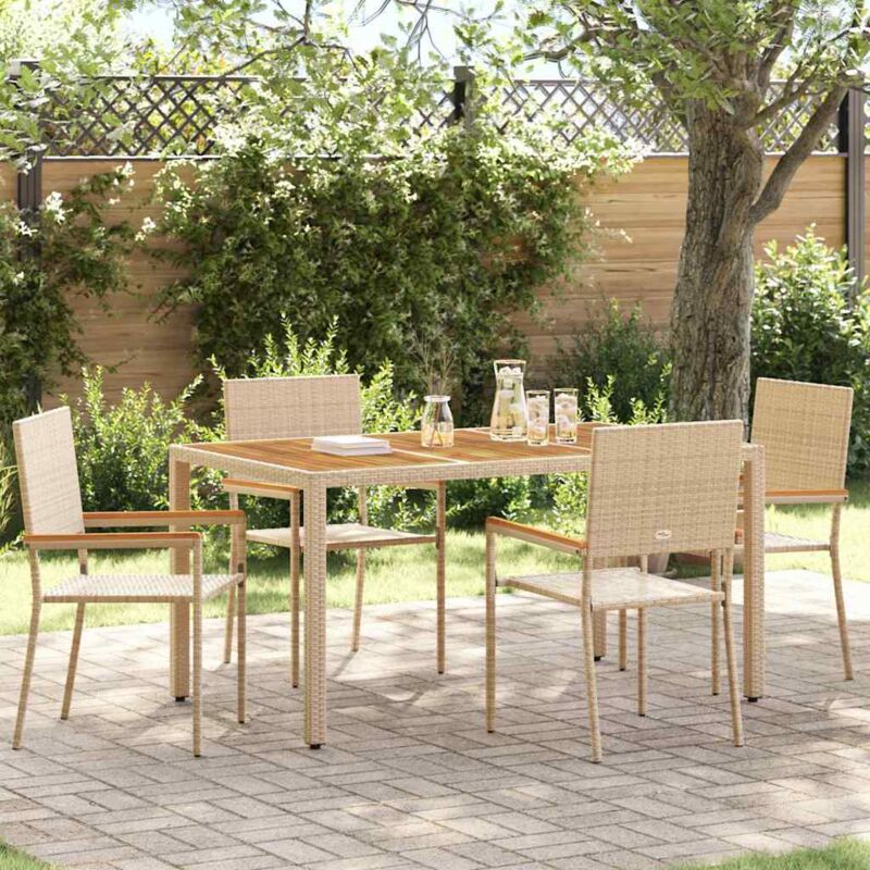Garden Stacking Chairs 4 Pcs Cream, Brown Vidaxl