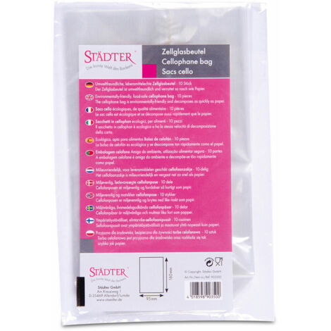 Städter Zellglasbeutel 9,5 x 16 cm Transparent