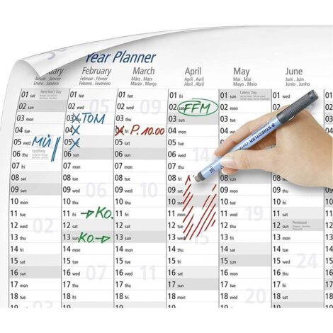 Staedtler Calendrier mural Lumocolor® year planner 641 YP 641 YPA3DE DIN A3 12 mois/1 page 1 pc(s)