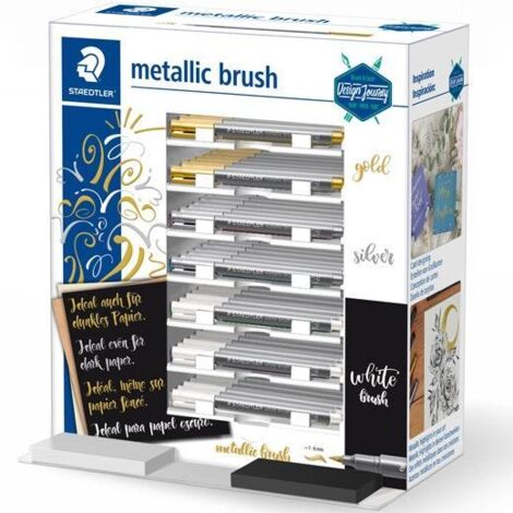 STAEDTLER EXPOSITOR DE SOBREMESA ROTULADORES METÁLICOS PUNTA PINCEL 1-6MM C/SURTIDOS