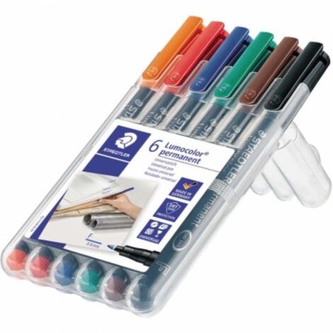 STAEDTLER Folienstift STAEDTLER® Lumocolor® permanent 318 0,6mm farbig sortiert nichtdokumentenecht 6 St./Pack.